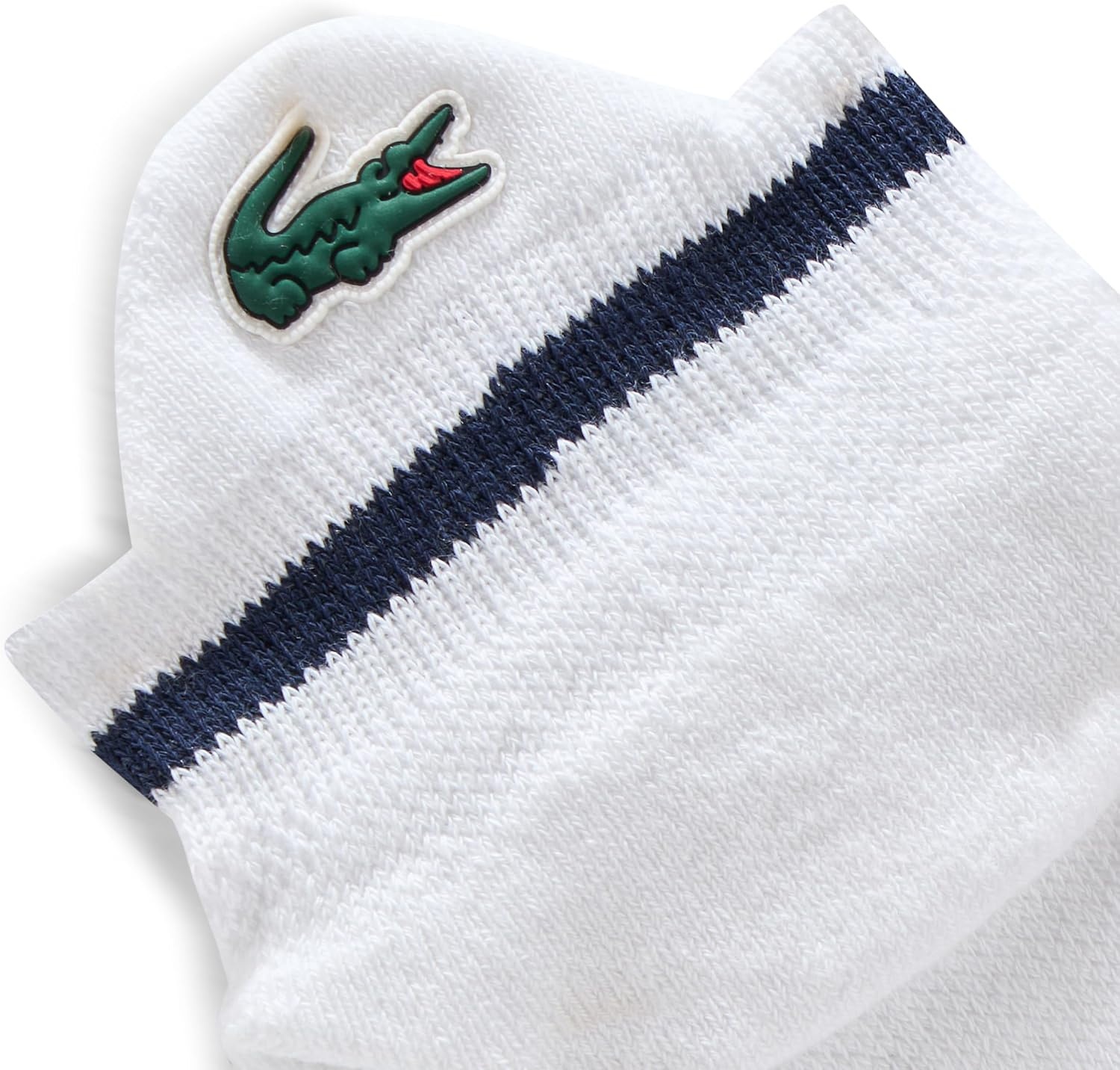image:imageLacoste Mens Breathable Cotton Sport SocksWhite Navy Blue