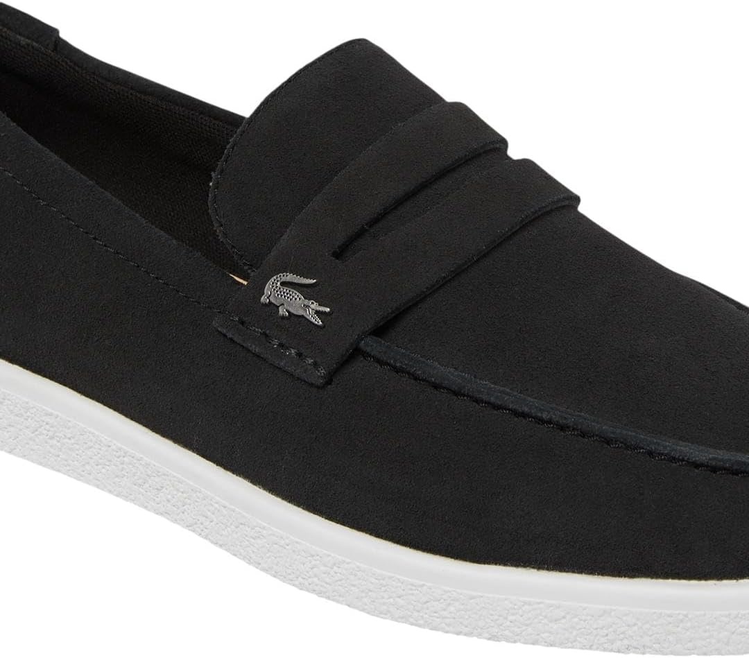 image:imageLacoste Mens Cochet Suede Slip OnsBlackWhite