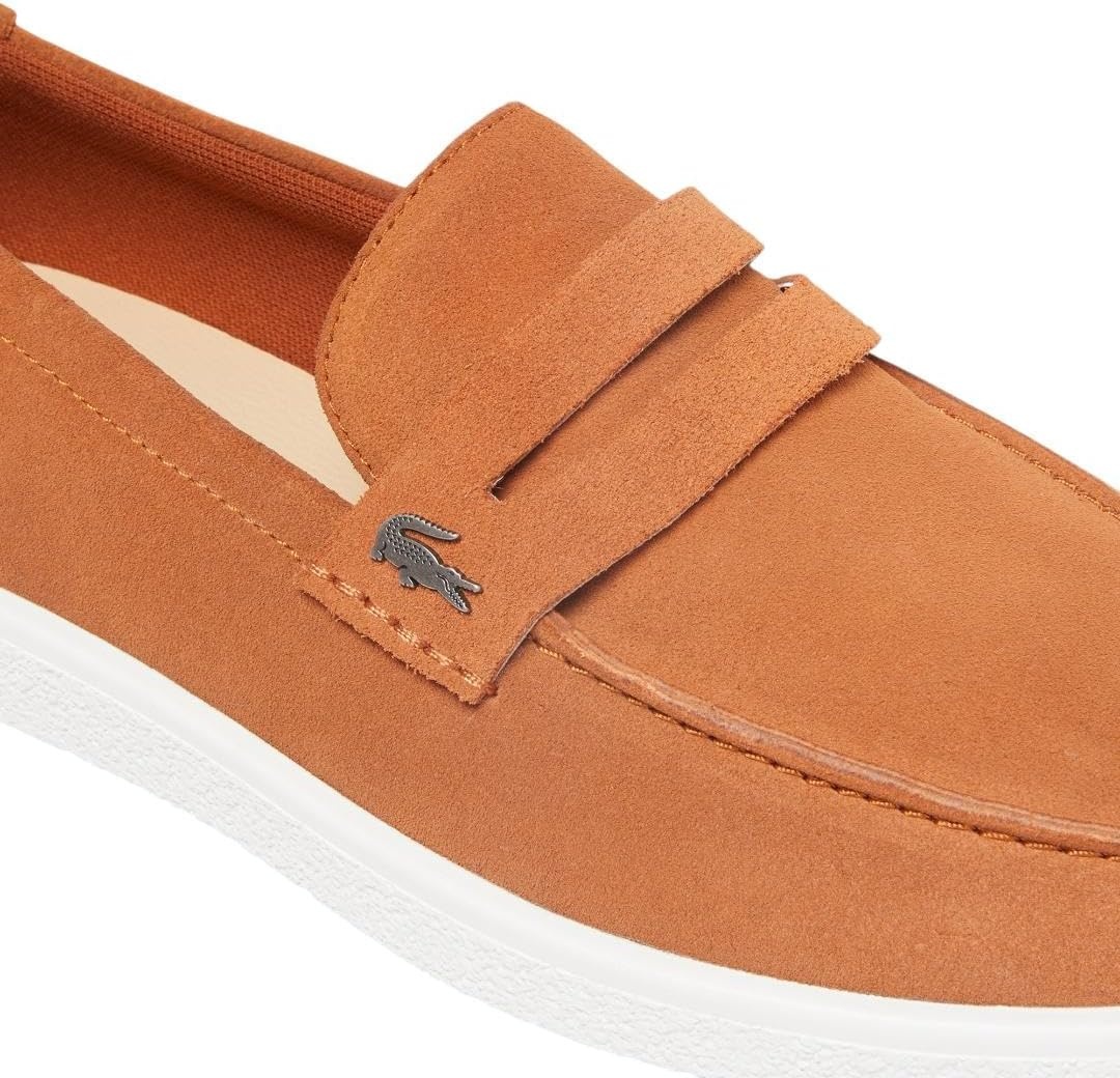 image:imageLacoste Mens Cochet Suede Slip OnsBrownWhite