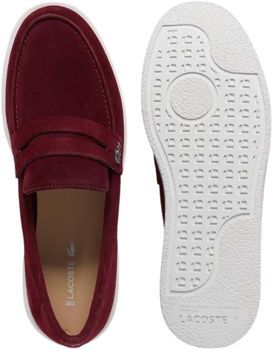 image:imageLacoste Mens Cochet Suede Slip OnsBurgundyWhite