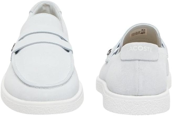 image:imageLacoste Mens Cochet Suede Slip OnsLight BlueWhite