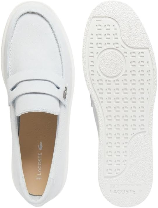 image:imageLacoste Mens Cochet Suede Slip OnsLight BlueWhite