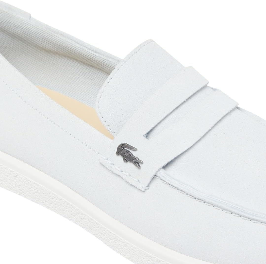 image:imageLacoste Mens Cochet Suede Slip OnsLight BlueWhite