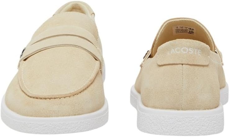 image:imageLacoste Mens Cochet Suede Slip OnsLight YellowWhite