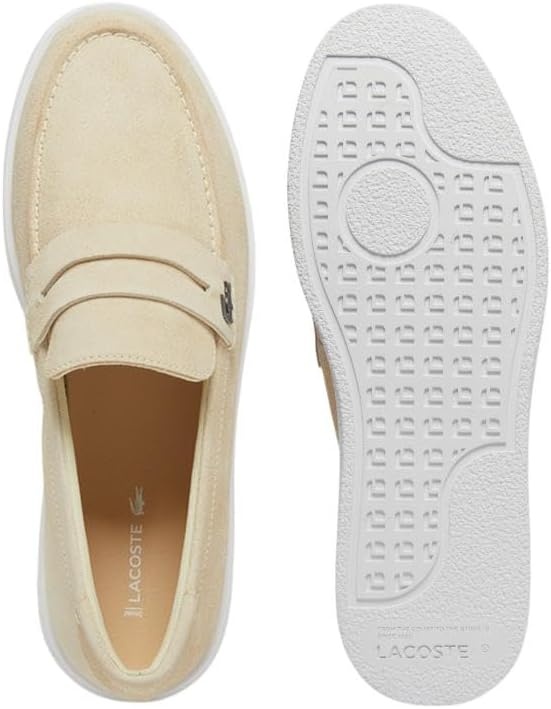 image:imageLacoste Mens Cochet Suede Slip OnsLight YellowWhite