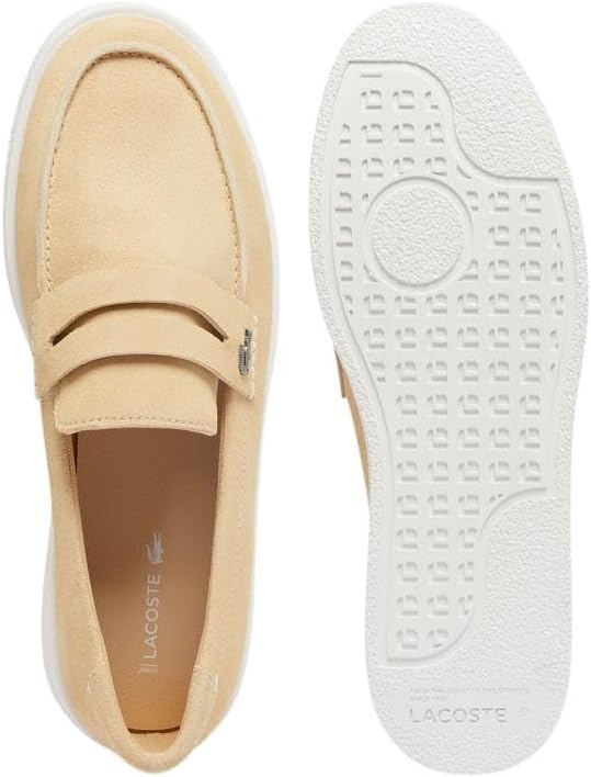 image:imageLacoste Mens Cochet Suede Slip OnsNaturalWhite