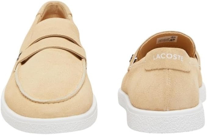 image:imageLacoste Mens Cochet Suede Slip OnsNaturalWhite