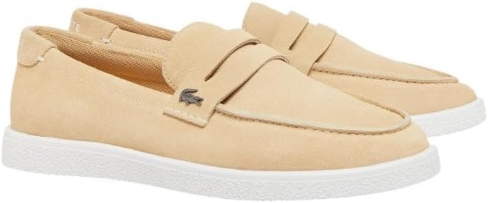 image:imageLacoste Mens Cochet Suede Slip OnsNaturalWhite