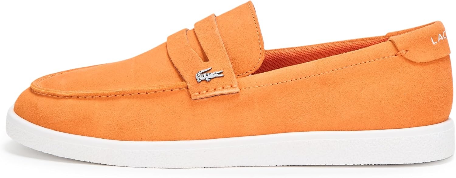 image:imageLacoste Mens Cochet Suede Slip OnsOrangeWhite