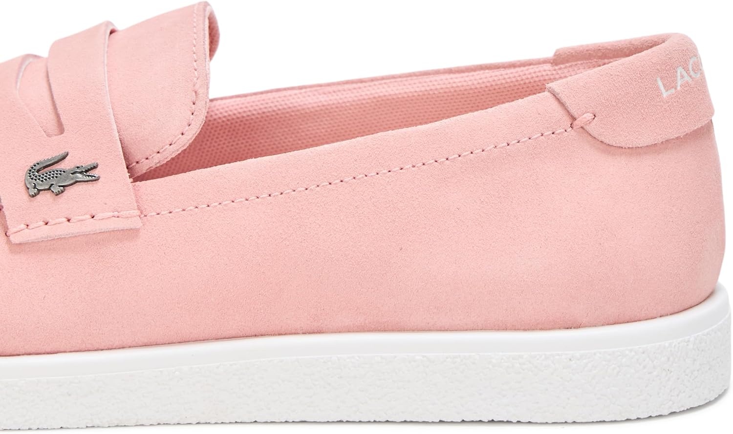 image:imageLacoste Mens Cochet Suede Slip OnsPinkWhite