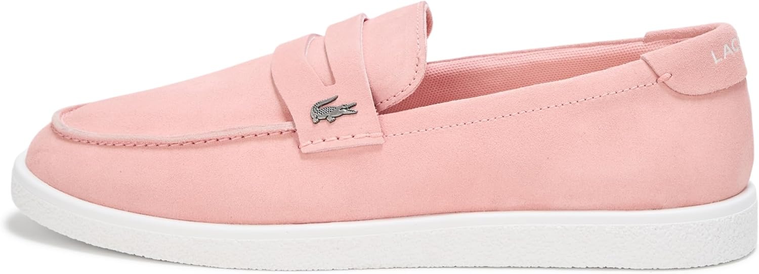 image:imageLacoste Mens Cochet Suede Slip OnsPinkWhite
