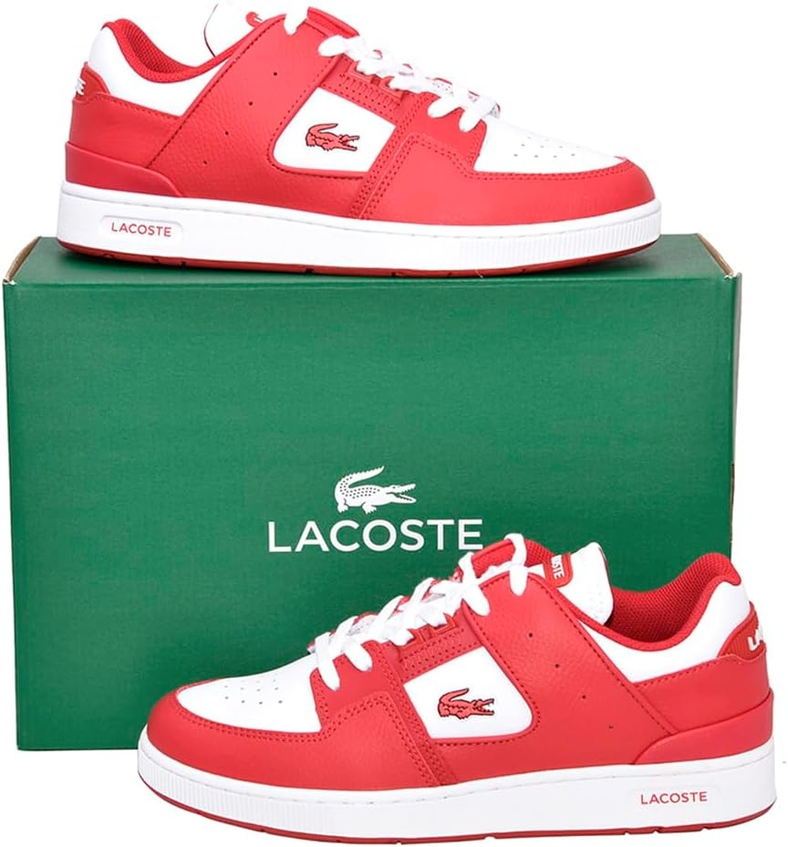 image:imageLacoste Mens Court Cage SneakersRedWhite