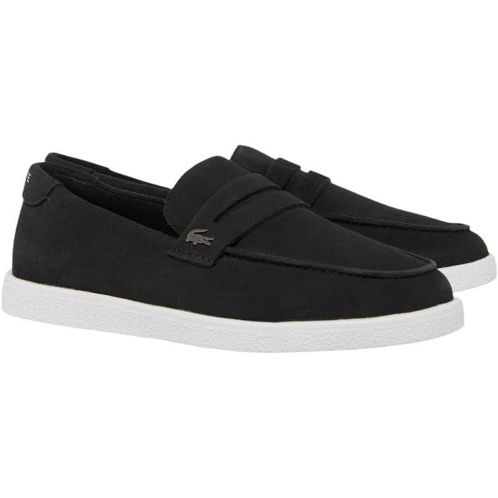 image:imageLacoste Mens Cochet Suede Slip OnsBlackWhite