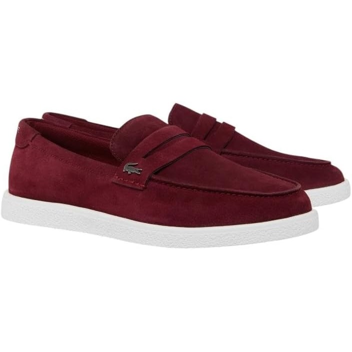 image:imageLacoste Mens Cochet Suede Slip OnsBurgundyWhite