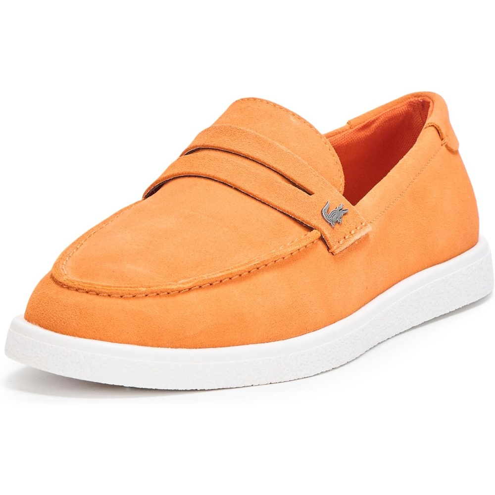 image:imageLacoste Mens Cochet Suede Slip OnsOrangeWhite