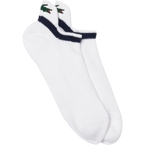 Lacoste Men’s Breathable Cotton Sport Socks(White/Navy Blue)