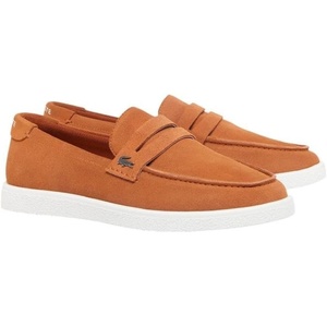 Lacoste Men’s Cochet Suede Slip Ons(Brown/White)