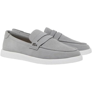 Lacoste Men’s Cochet Suede Slip Ons(Gray/White)