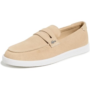 Lacoste Men’s Cochet Suede Slip Ons(Natural/White)