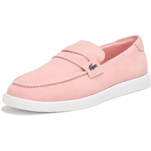 Lacoste Men’s Cochet Suede Slip Ons(Pink/White)