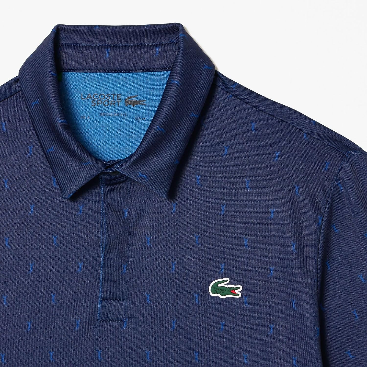 image:imageLacoste Mens AntiUV Printed Golf Polo Shirt Navy BlueGlobe All Over Print 3XLarge