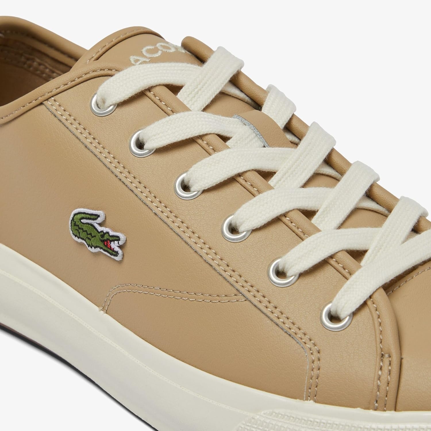 image:imageLacoste Mens Backcourt Leather SneakersLight BrownOff White
