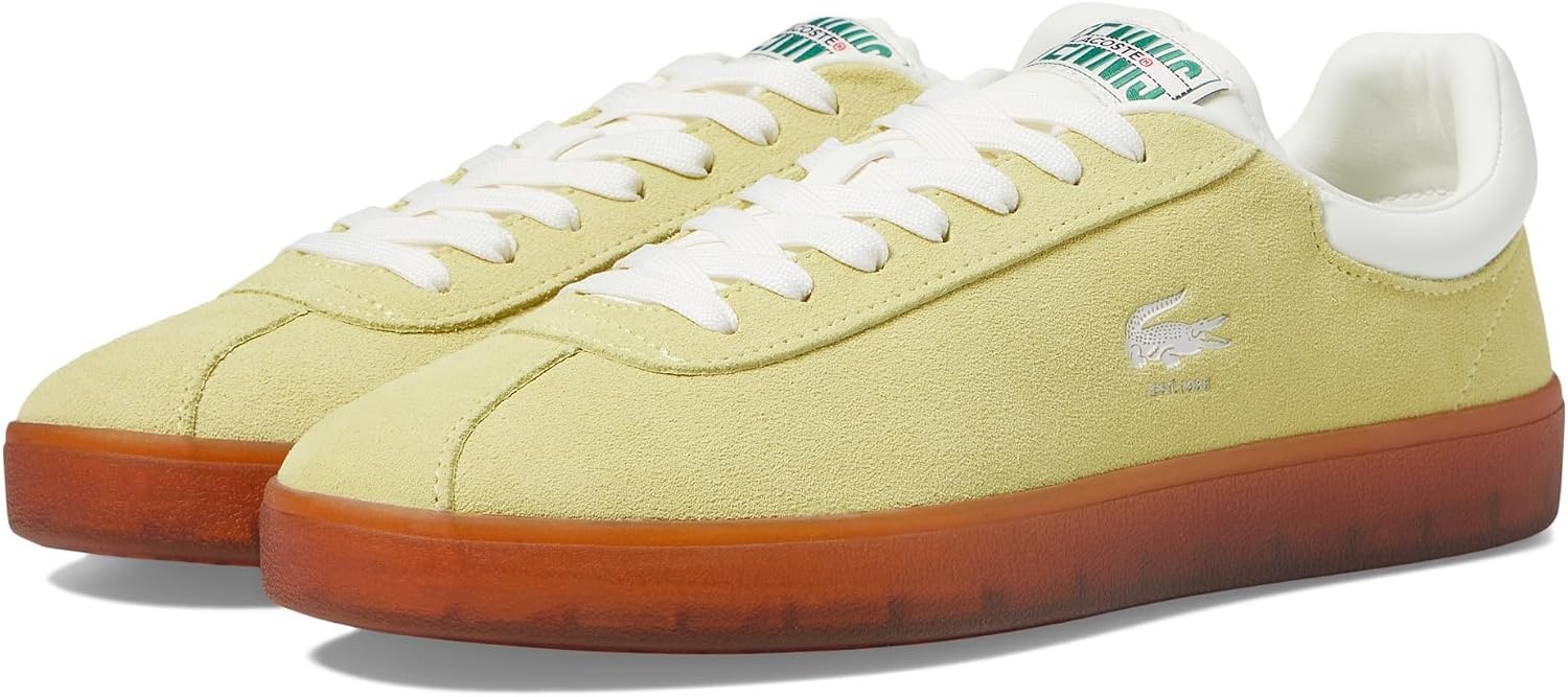 image:imageLacoste Mens Baseshot Translucent Sole SneakersLt GrnDk Gum