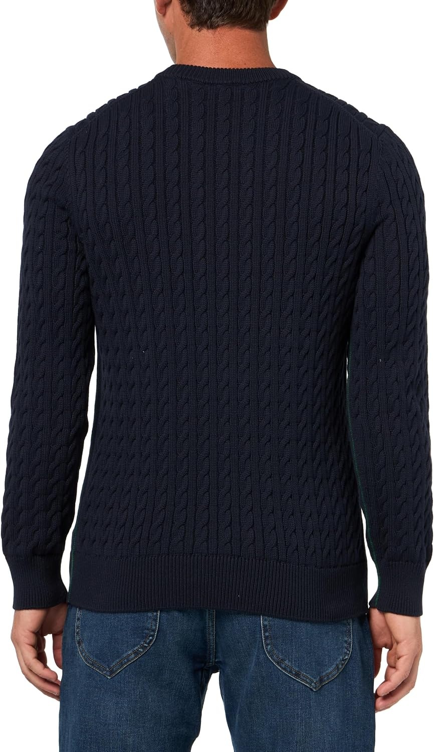 image:imageLacoste Mens Cable Knit Cotton SweaterNavy BlueGreen