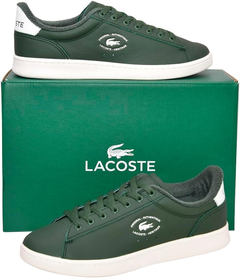 image:imageLacoste Mens Carnaby Set Leather SneakersDk GrnOff Wht