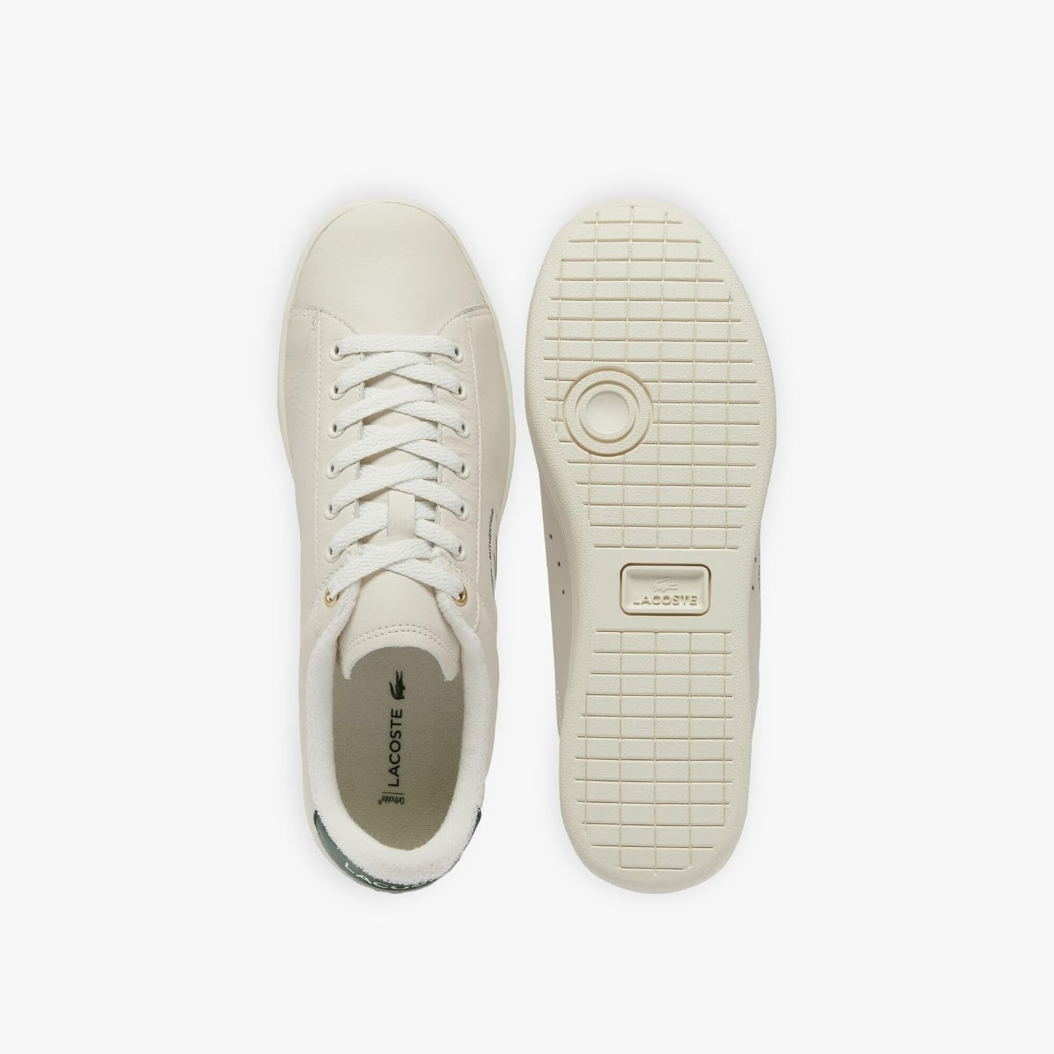 image:imageLacoste Mens Carnaby Set Leather SneakersOff WhtDk Grn