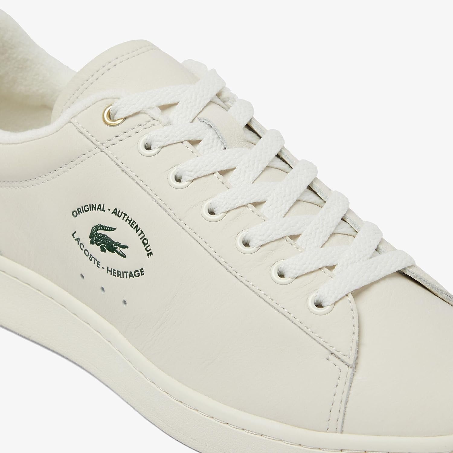 image:imageLacoste Mens Carnaby Set Leather SneakersOff WhtDk Grn