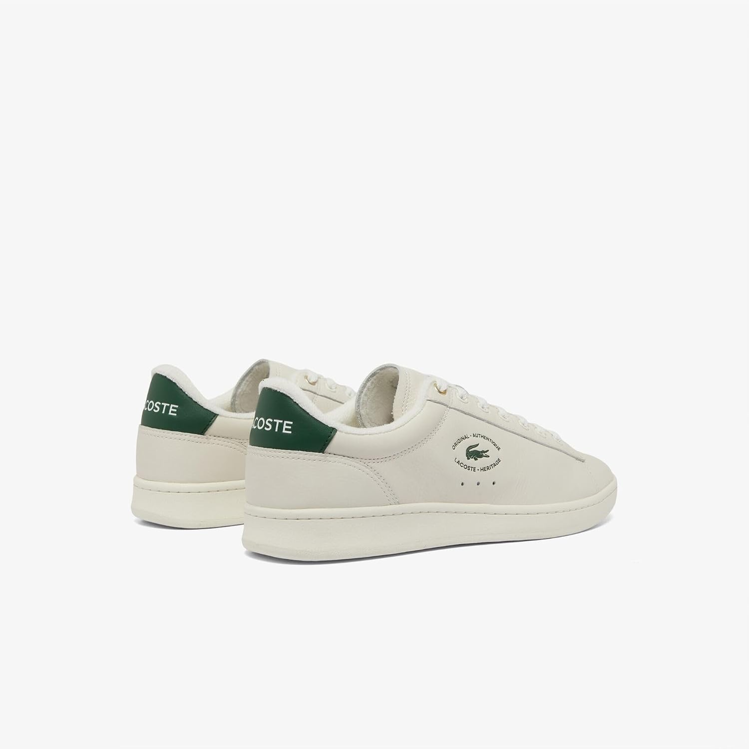 image:imageLacoste Mens Carnaby Set Leather SneakersOff WhtDk Grn