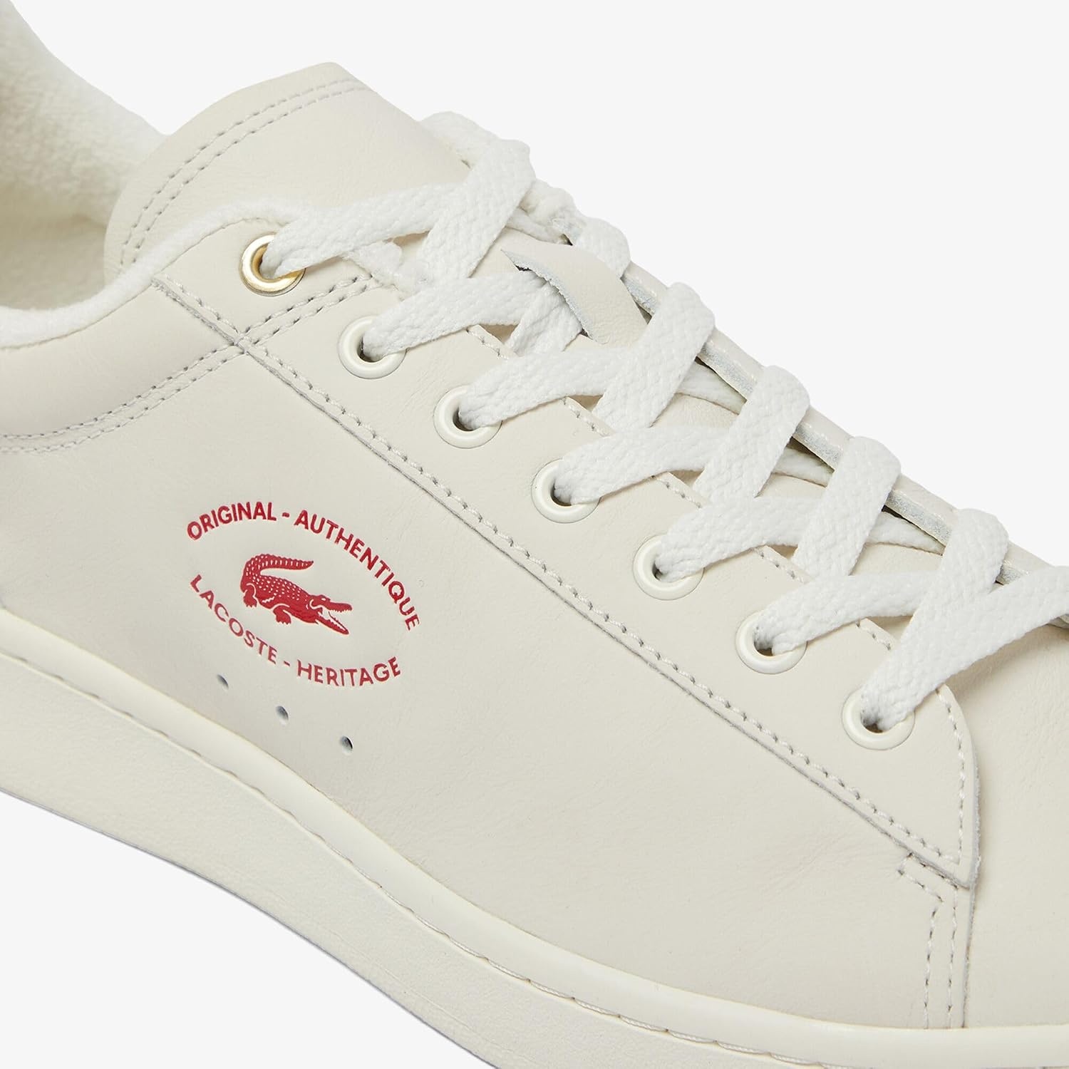 image:imageLacoste Mens Carnaby Set Leather SneakersOff WhtRed