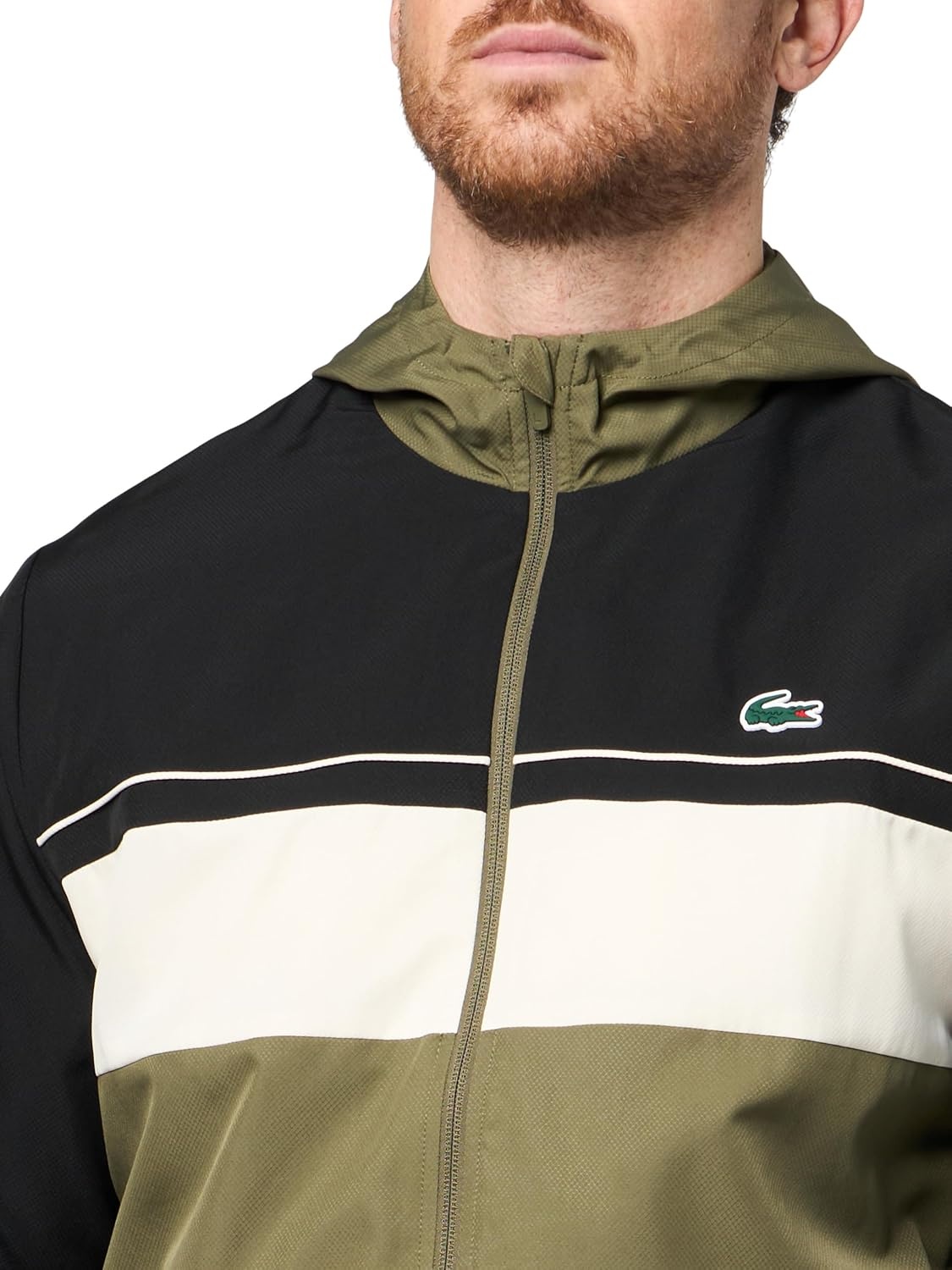image:imageLacoste Mens Diamond Taffeta TracksuitOliveBlackLapland