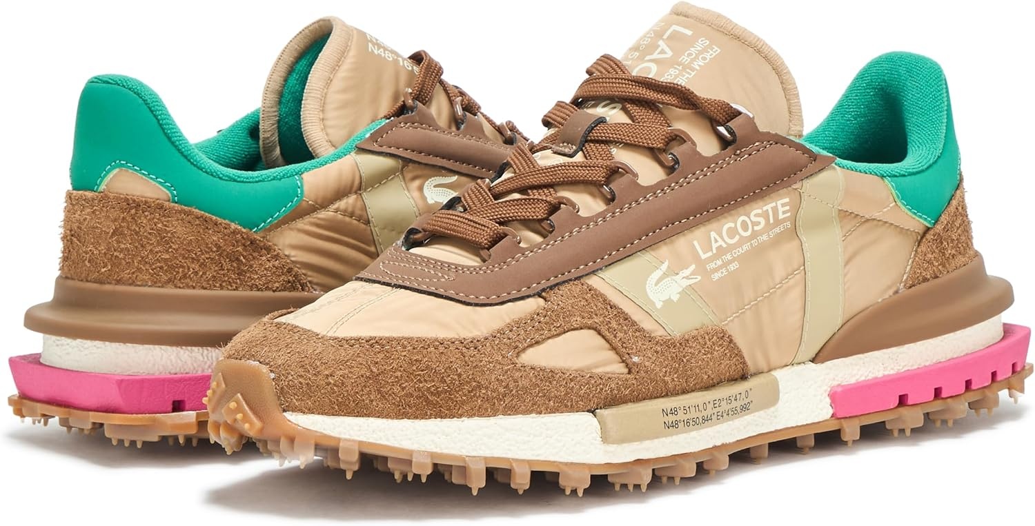 image:imageLacoste Mens Elite Active SneakersLt BrwGrn