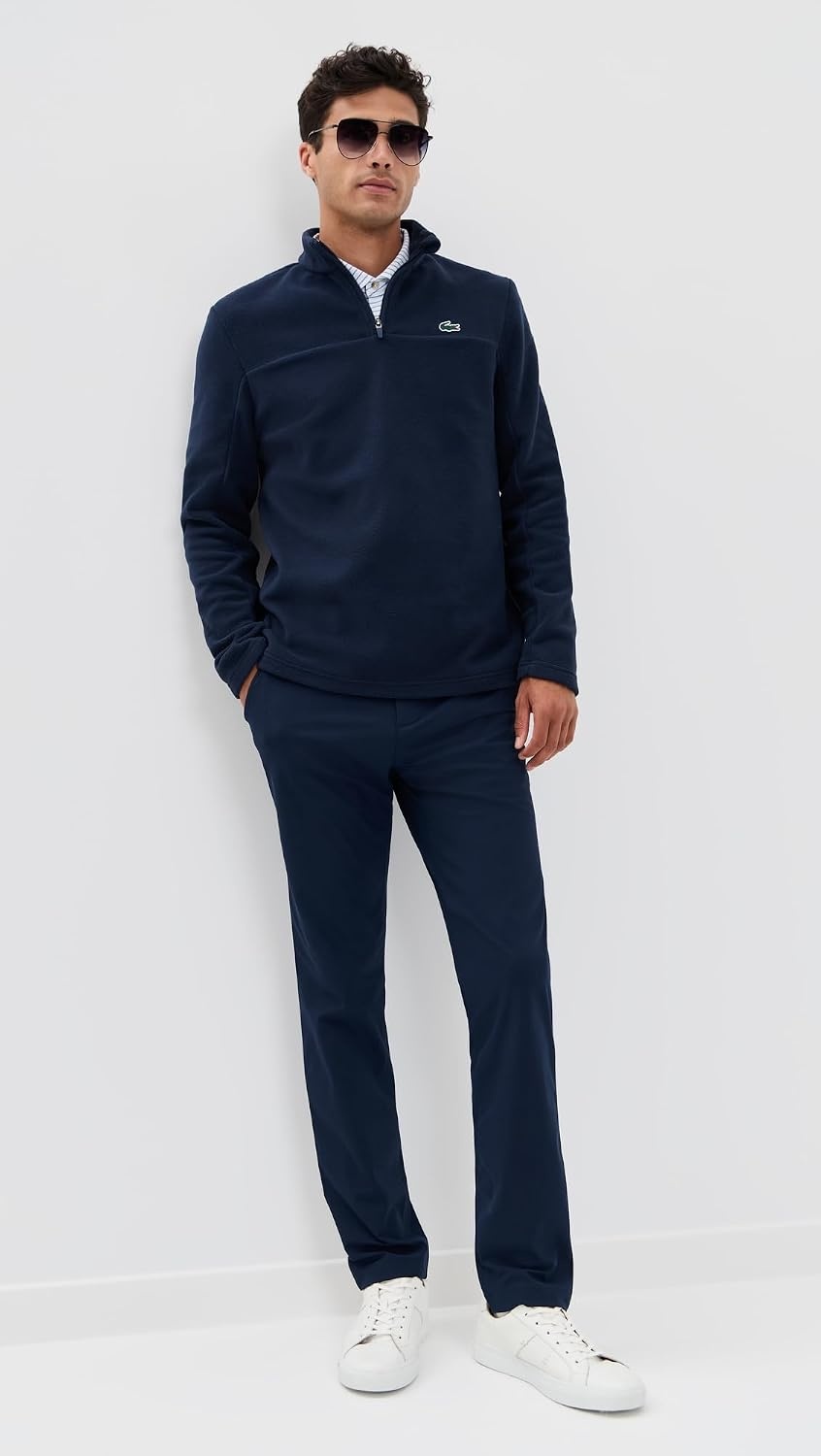 image:imageLacoste Mens Polar Fleece Quarter ZipNavy Blue