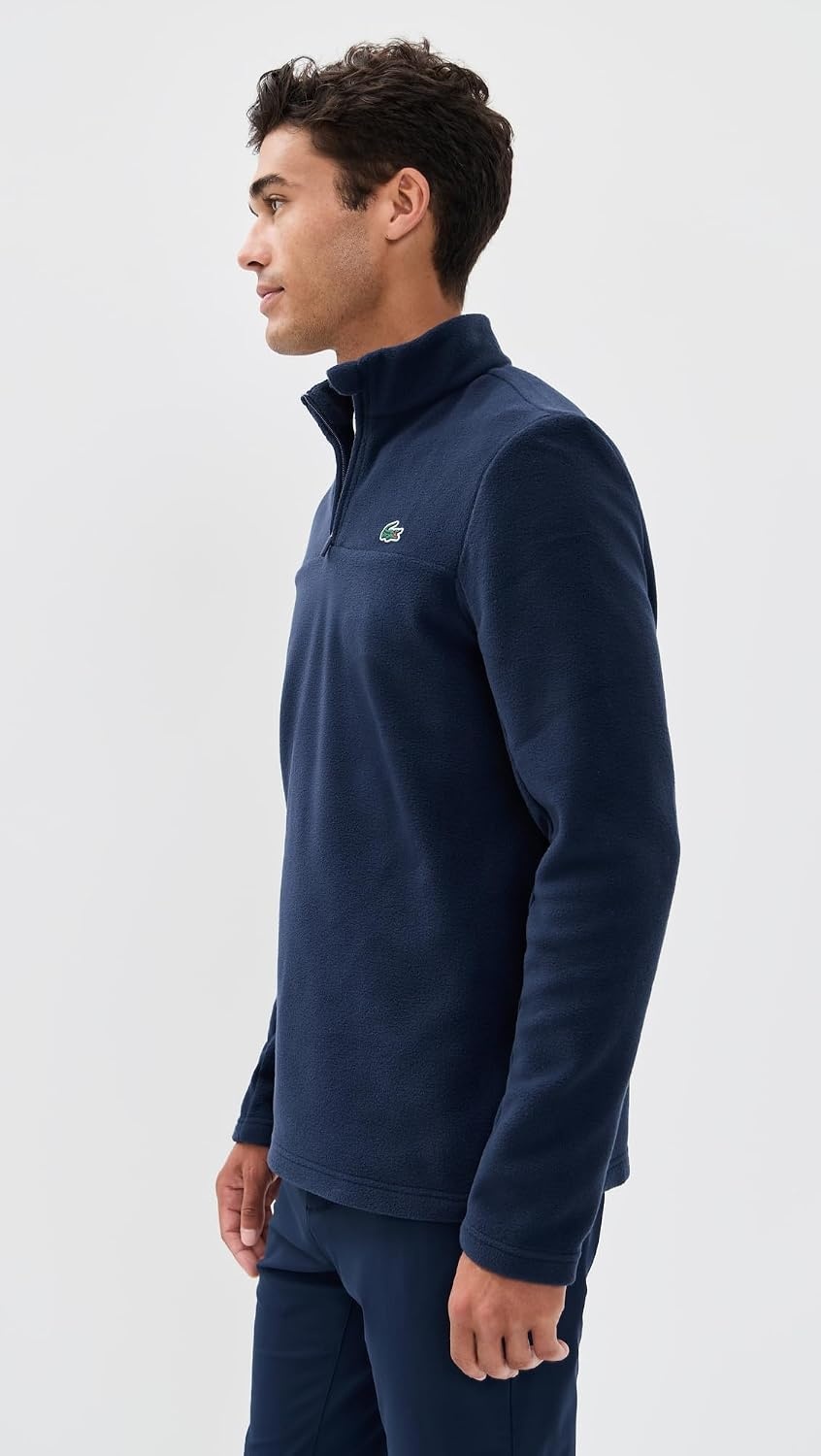 image:imageLacoste Mens Polar Fleece Quarter ZipNavy Blue