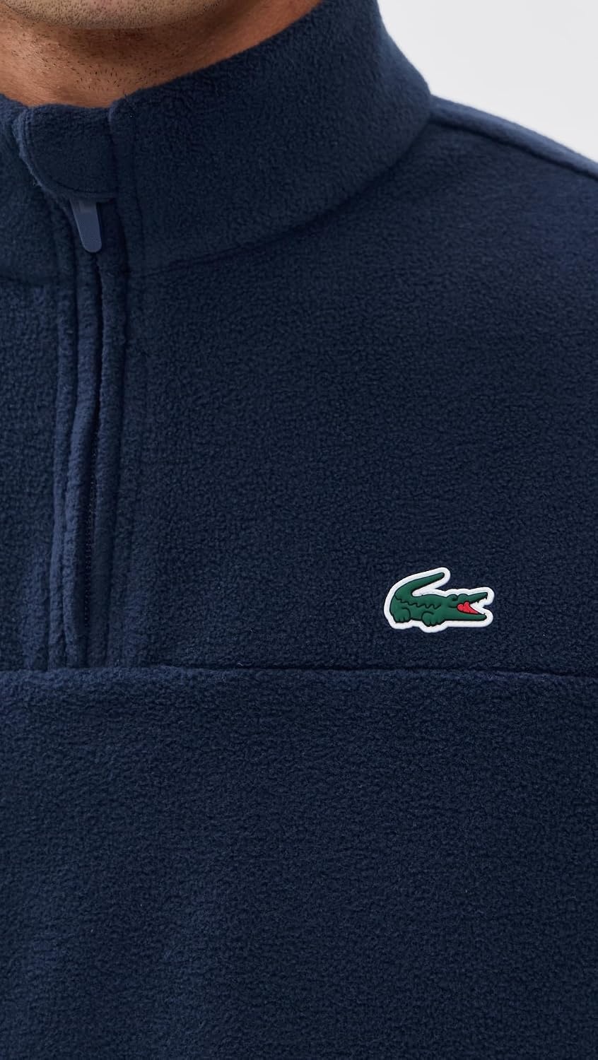 image:imageLacoste Mens Polar Fleece Quarter ZipNavy Blue