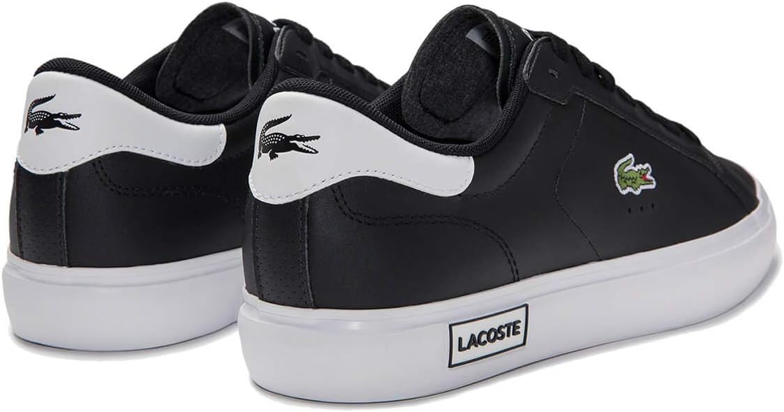 image:imageLacoste Mens Powercourt Leather SneakersBlk Wht