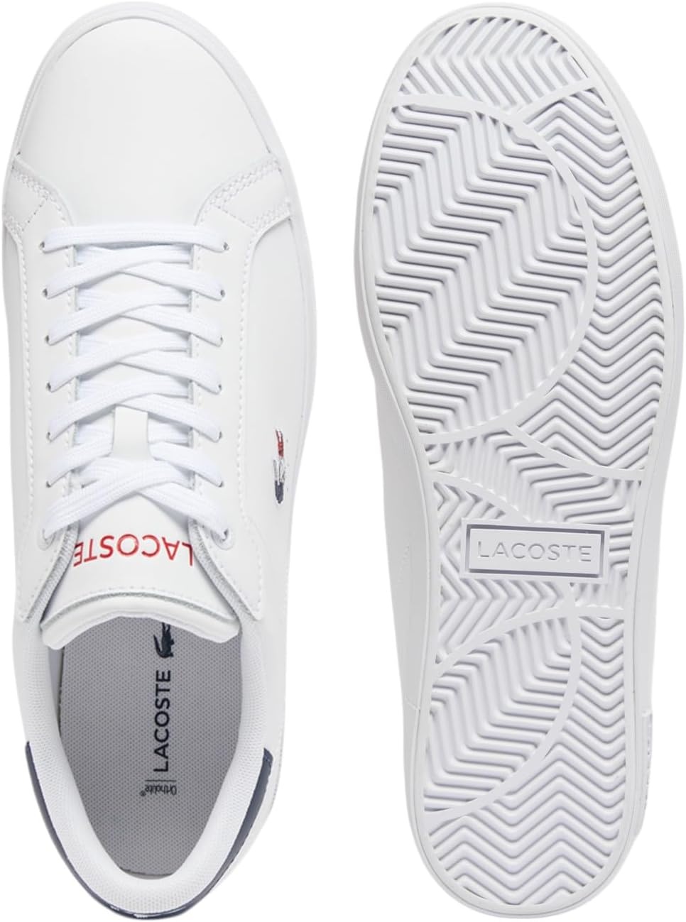 image:imageLacoste Mens Powercourt SneakersWhite Navy Red