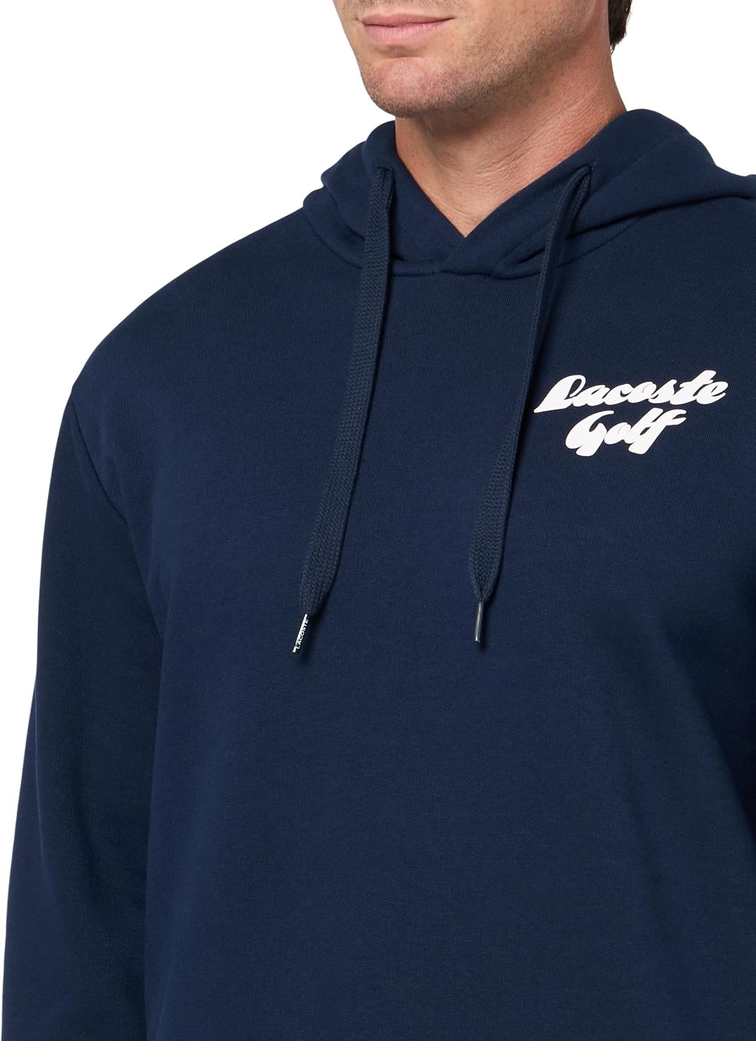 image:imageLacoste Mens Printed Fleece Golf HoodieNavy Blue