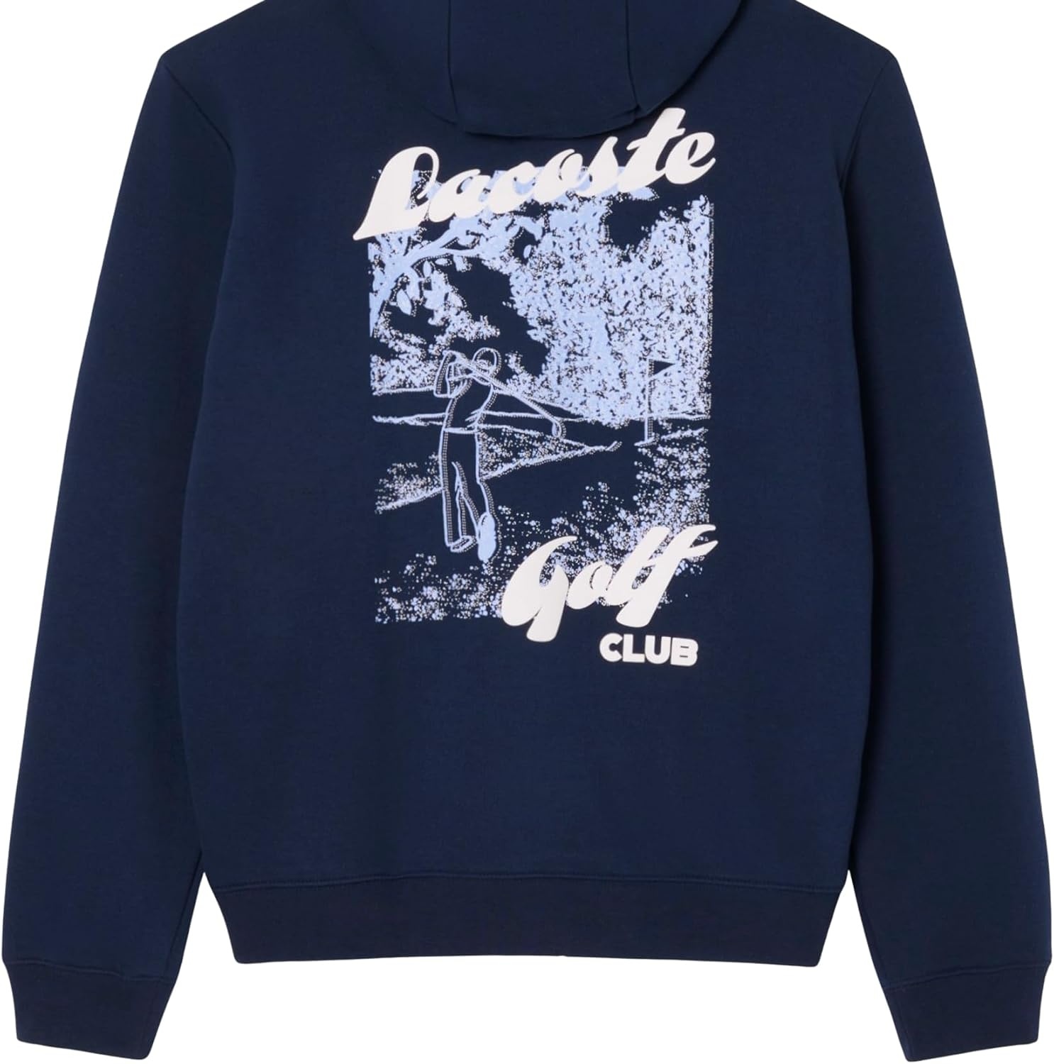 image:imageLacoste Mens Printed Fleece Golf HoodieNavy Blue