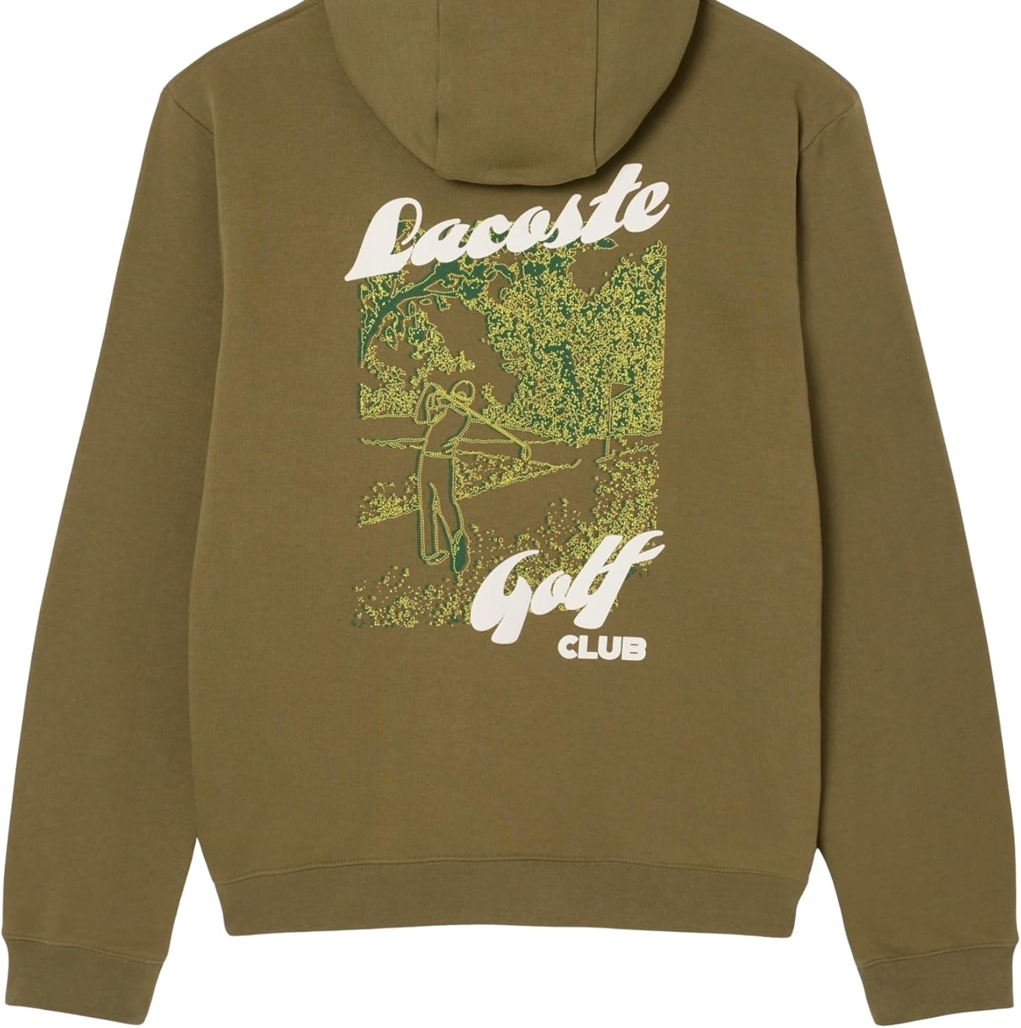 image:imageLacoste Mens Printed Fleece Golf HoodieOlive