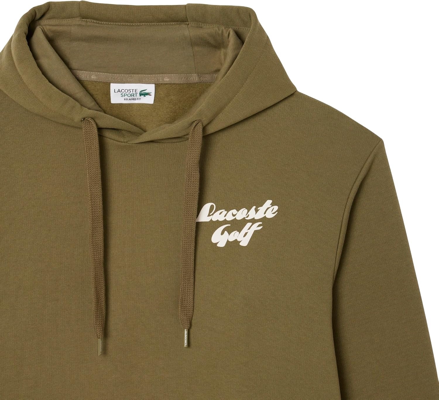 image:imageLacoste Mens Printed Fleece Golf HoodieOlive