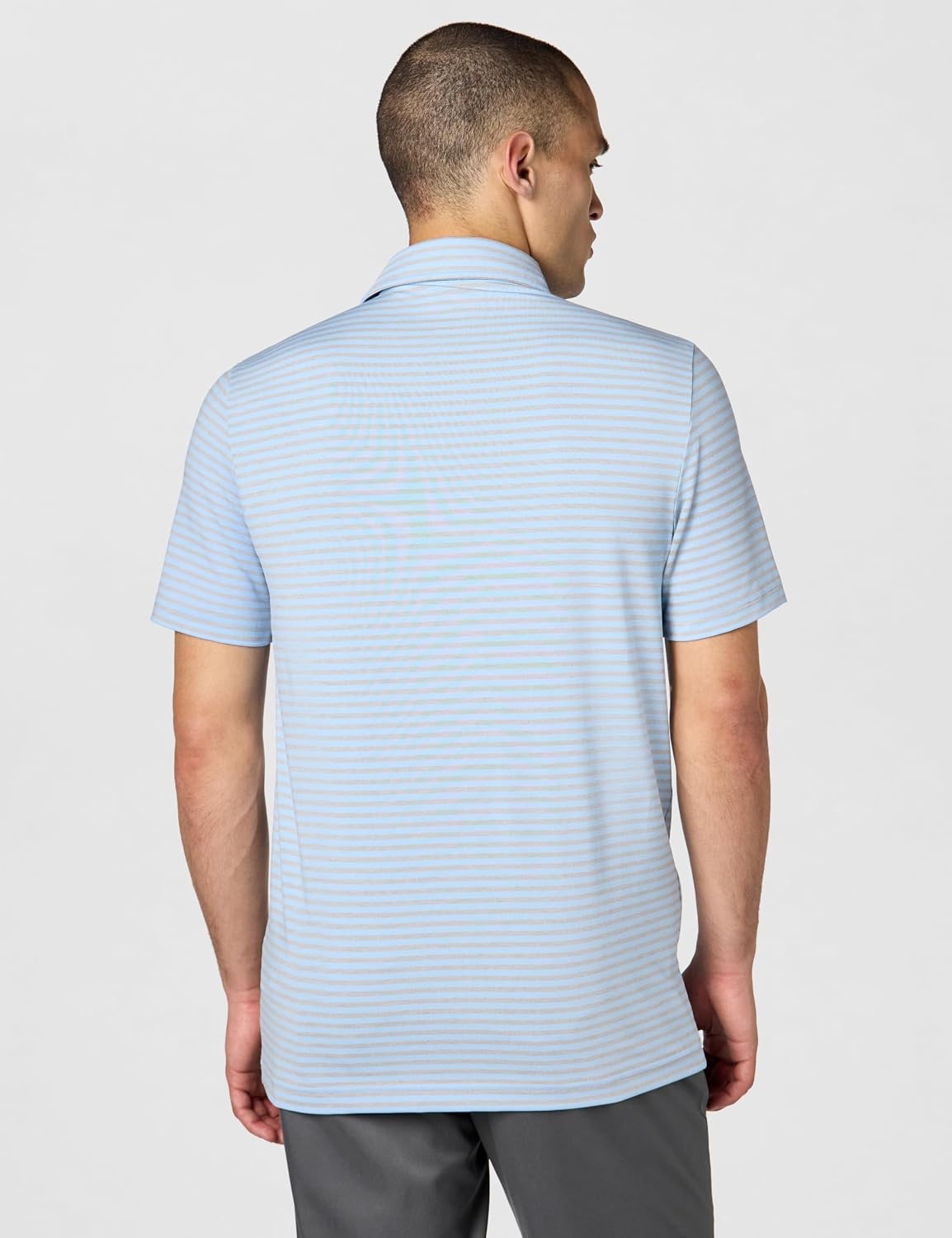 image:imageLacoste Mens Regular Fit UV Protect Collar Logo Golf Polo ShirtBlueSilver