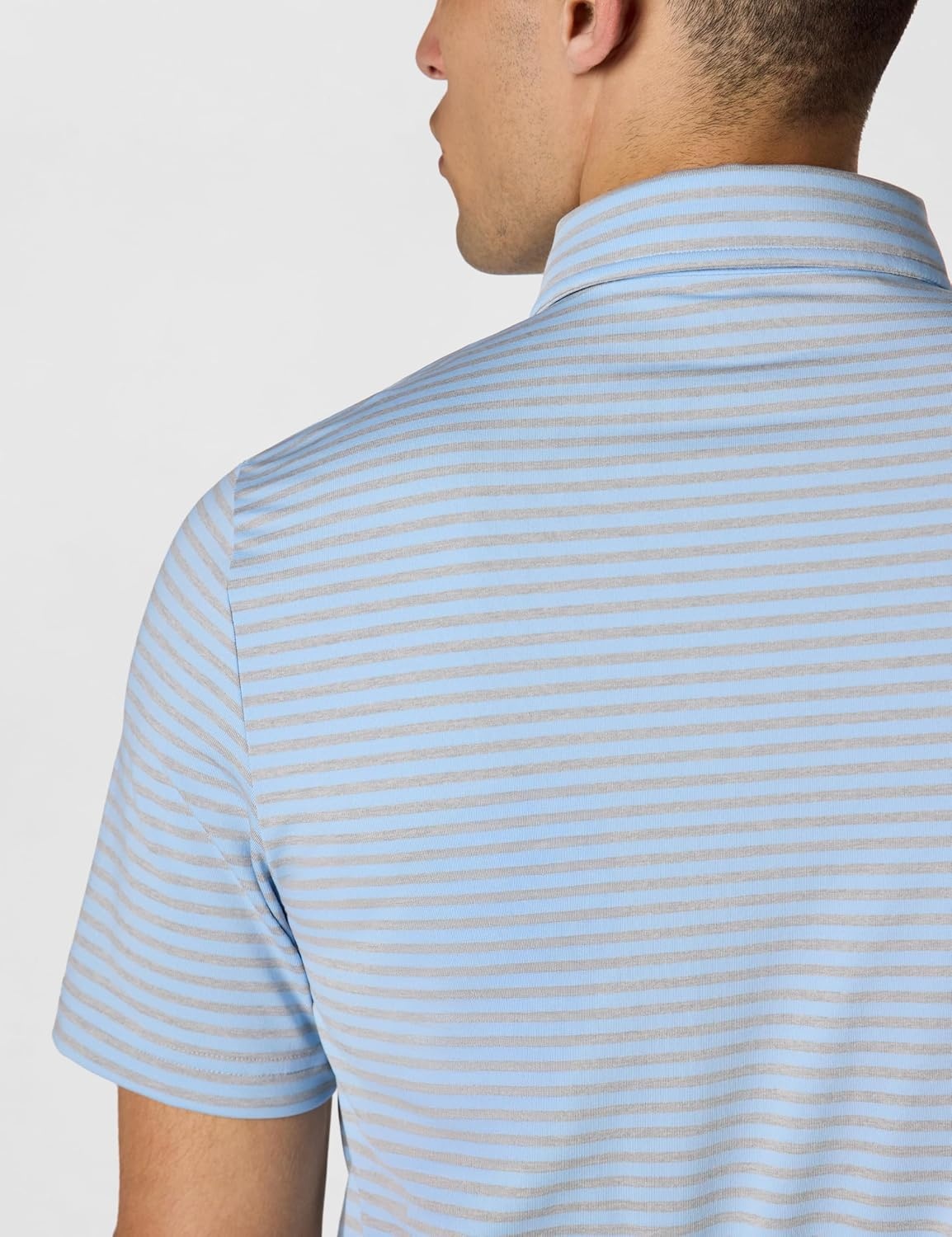image:imageLacoste Mens Regular Fit UV Protect Collar Logo Golf Polo ShirtBlueSilver