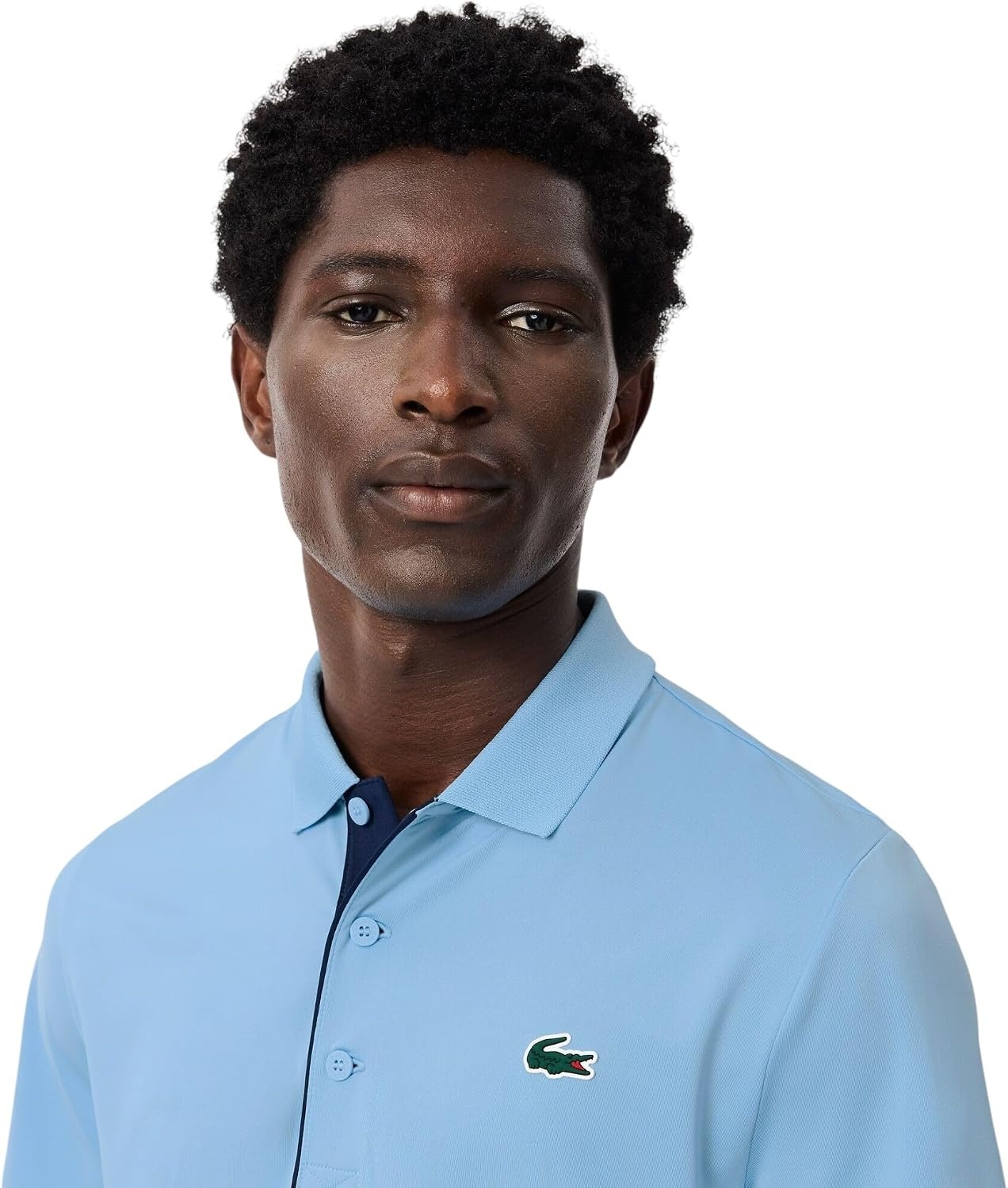 image:imageLacoste Mens Regular Fit UV Protect Collar Logo Golf Polo ShirtClassic BlueNavy Blue