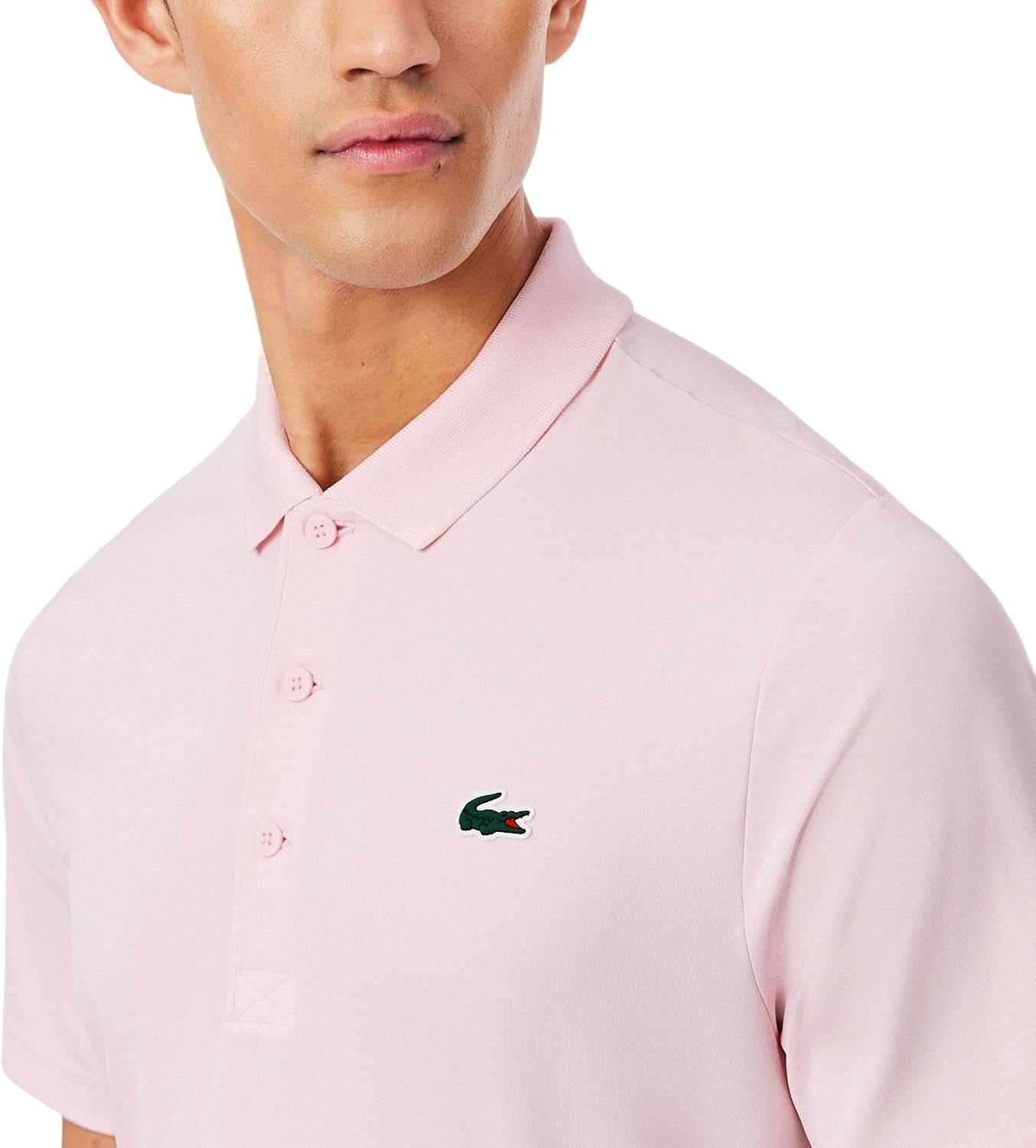 image:imageLacoste Mens Regular Fit UV Protect Collar Logo Golf Polo ShirtFlamingo