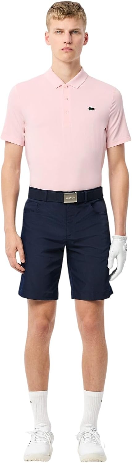 image:imageLacoste Mens Regular Fit UV Protect Collar Logo Golf Polo ShirtFlamingoFlamingo