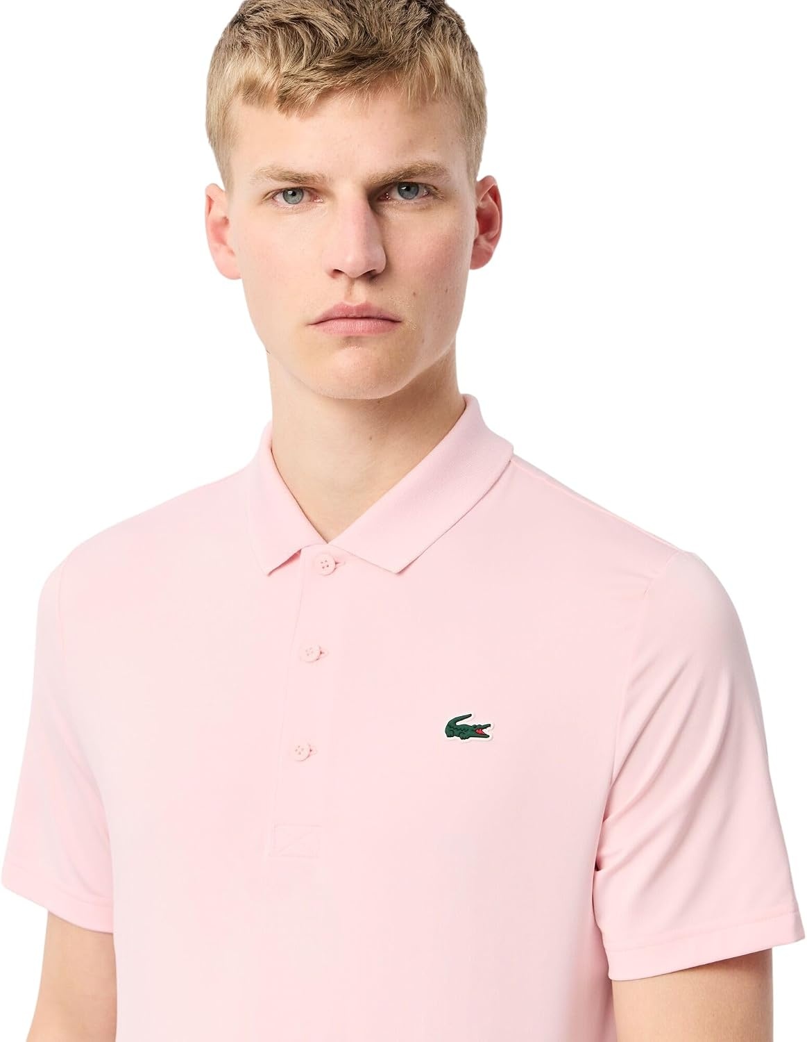 image:imageLacoste Mens Regular Fit UV Protect Collar Logo Golf Polo ShirtFlamingoFlamingo